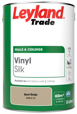 Leyland Trade Vinyl Silk Walls & Ceilings Emulsion Paint Best Beige (PPG15-16) - 5L