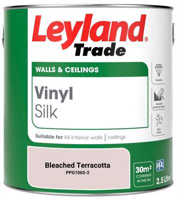 Leyland Trade Vinyl Silk Walls & Ceilings Emulsion Paint Bleached Terracotta (PPG1065-2) - 2.5L
