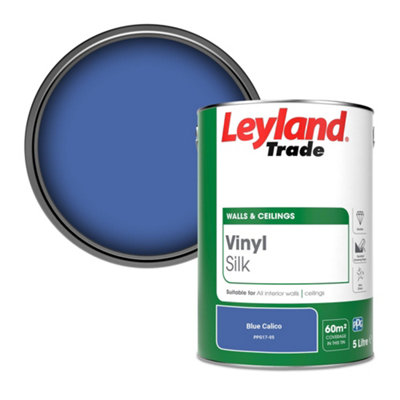Leyland Trade Vinyl Silk Walls & Ceilings Emulsion Paint Blue Calico (PPG17-05) - 5L