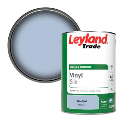 Leyland Trade Vinyl Silk Walls & Ceilings Emulsion Paint Blue Opal (PPG1166-3) - 5L