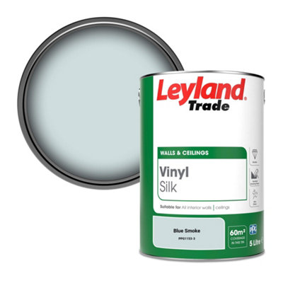 Leyland Trade Vinyl Silk Walls & Ceilings Emulsion Paint Blue Smoke (PPG1153-3) - 5L