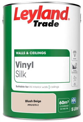 Leyland Trade Vinyl Silk Walls & Ceilings Emulsion Paint Blush Beige (PPG1070-2) - 5L