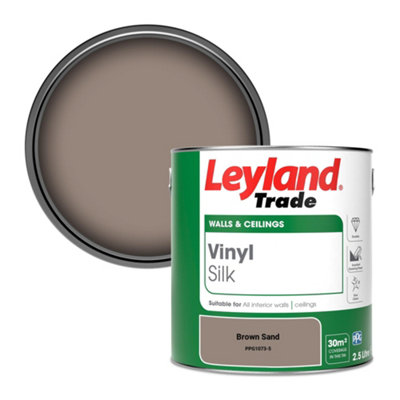 Leyland Trade Vinyl Silk Walls & Ceilings Emulsion Paint Brown Sand (PPG1073-5) - 2.5L