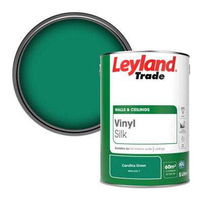 Leyland Trade Vinyl Silk Walls & Ceilings Emulsion Paint Carolina Green (PPG1229-7) - 5L