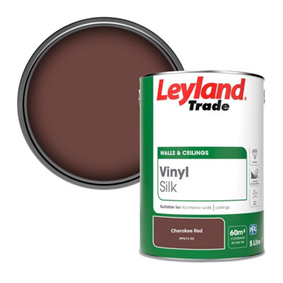 Leyland Trade Vinyl Silk Walls & Ceilings Emulsion Paint Cherokee Red (PPG13-02) - 5L