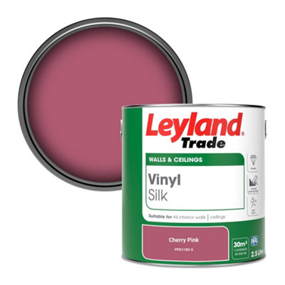 Leyland Trade Vinyl Silk Walls & Ceilings Emulsion Paint Cherry Pink (PPG1183-6) - 2.5L