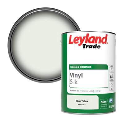 Leyland Trade Vinyl Silk Walls & Ceilings Emulsion Paint Clear Yellow (PPG1215-1) - 5L