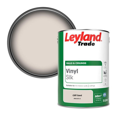 Leyland Trade Vinyl Silk Walls & Ceilings Emulsion Paint Cliff Sand (PPG1072-2) - 5L