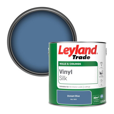 Leyland Trade Vinyl Silk Walls & Ceilings Emulsion Paint Distant Blue (RAL 5023) - 2.5L