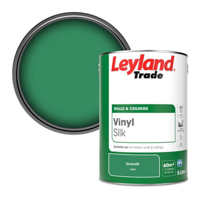 Leyland Trade Vinyl Silk Walls & Ceilings Emulsion Paint Emerald (14E53) - 5L