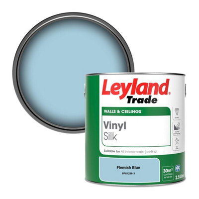 Leyland Trade Vinyl Silk Walls & Ceilings Emulsion Paint Flemish Blue (PPG1238-3) - 2.5L