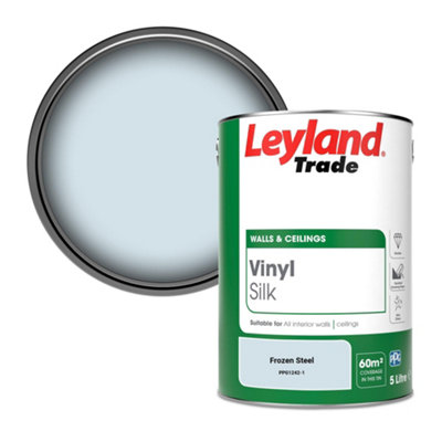 Leyland Trade Vinyl Silk Walls & Ceilings Emulsion Paint Frozen Steel (PPG1242-1) - 5L