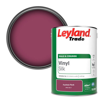Leyland Trade Vinyl Silk Walls & Ceilings Emulsion Paint Fuchsia Flock (PPG1182-7) - 5L