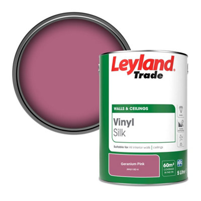Leyland Trade Vinyl Silk Walls & Ceilings Emulsion Paint Geranium Pink (PPG1182-6) - 5L