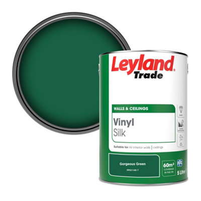 Leyland Trade Vinyl Silk Walls & Ceilings Emulsion Paint Gorgeous Green (PPG1140-7) - 5L
