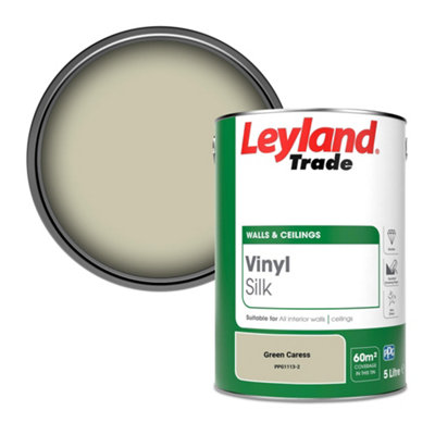 Leyland Trade Vinyl Silk Walls & Ceilings Emulsion Paint Green Caress (PPG1113-2) - 5L