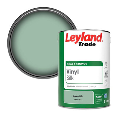 Leyland Trade Vinyl Silk Walls & Ceilings Emulsion Paint Green Silk (PPG1139-3) - 5L