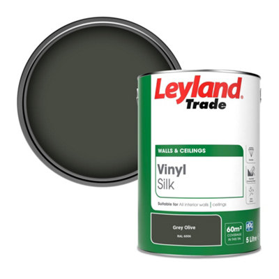 Leyland Trade Vinyl Silk Walls & Ceilings Emulsion Paint Grey Olive (RAL 6006) - 5L