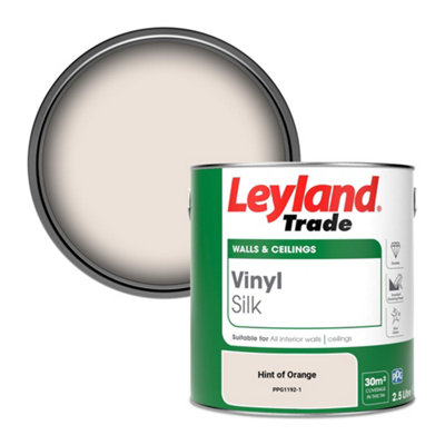 Leyland Trade Vinyl Silk Walls & Ceilings Emulsion Paint Hint of Orange (PPG1192-1) - 2.5L