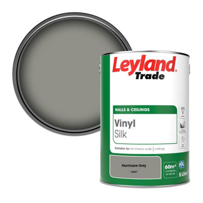 Leyland Trade Vinyl Silk Walls & Ceilings Emulsion Paint Hurricane Grey (10A07) - 5L