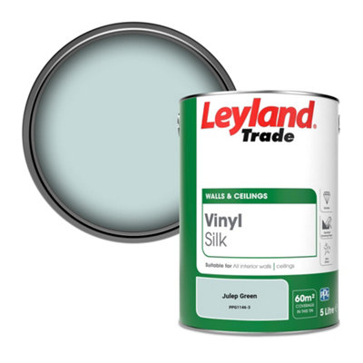 Leyland Trade Vinyl Silk Walls & Ceilings Emulsion Paint Julep Green (PPG1146-3) - 5L