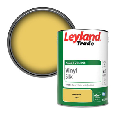 Leyland Trade Vinyl Silk Walls & Ceilings Emulsion Paint Laburnum (10E50) - 5L