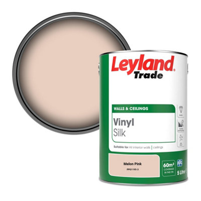 Leyland Trade Vinyl Silk Walls & Ceilings Emulsion Paint Melon Pink (PPG1195-3) - 5L