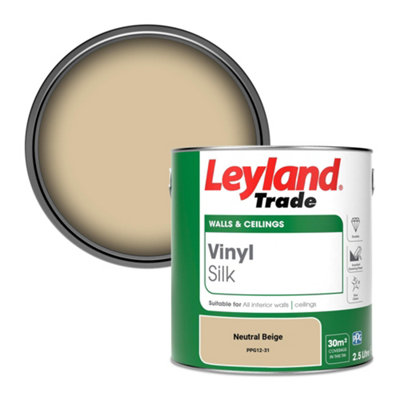 Leyland Trade Vinyl Silk Walls & Ceilings Emulsion Paint Neutral Beige (PPG12-31) - 2.5L