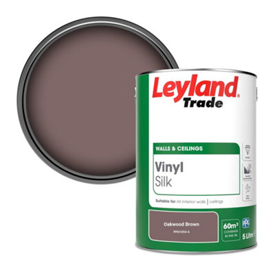 Leyland Trade Vinyl Silk Walls & Ceilings Emulsion Paint Oakwood Brown (PPG1054-6) - 5L