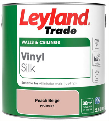 Leyland Trade Vinyl Silk Walls & Ceilings Emulsion Paint Peach Beige (PPG1064-4) - 2.5L