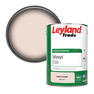 Leyland Trade Vinyl Silk Walls & Ceilings Emulsion Paint Peach Corsage (PPG1194-3) - 5L