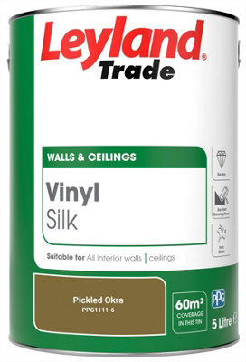 Leyland Trade Vinyl Silk Walls & Ceilings Emulsion Paint Pickled Okra (PPG1111-6) - 5L
