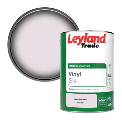 Leyland Trade Vinyl Silk Walls & Ceilings Emulsion Paint Pink Booties (PPG1182-1) - 5L