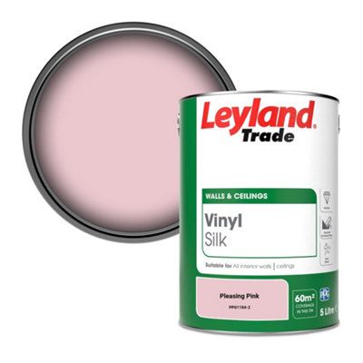Leyland Trade Vinyl Silk Walls & Ceilings Emulsion Paint Pleasing Pink (PPG1184-2) - 5L