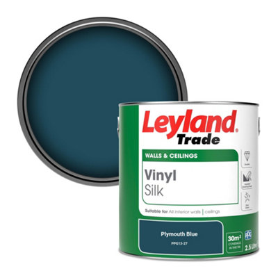 Leyland Trade Vinyl Silk Walls & Ceilings Emulsion Paint Plymouth Blue (PPG13-27) - 2.5L