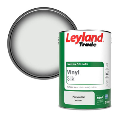 Leyland Trade Vinyl Silk Walls & Ceilings Emulsion Paint Porridge Oat (PPG1014-1) - 5L