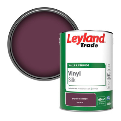Leyland Trade Vinyl Silk Walls & Ceilings Emulsion Paint Purple Cabbage (PPG18-24) - 5L