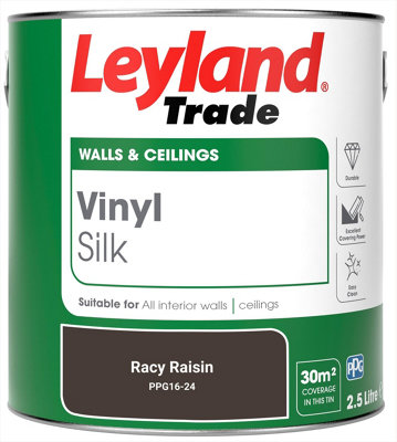 Leyland Trade Vinyl Silk Walls & Ceilings Emulsion Paint Racy Raisin ...