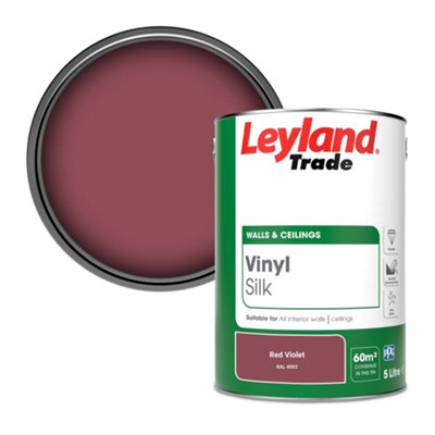 Leyland Trade Vinyl Silk Walls & Ceilings Emulsion Paint Red Violet (RAL 4002) - 5L