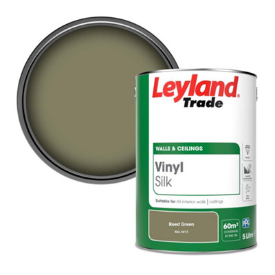 Leyland Trade Vinyl Silk Walls & Ceilings Emulsion Paint Reed Green (RAL 6013) - 5L