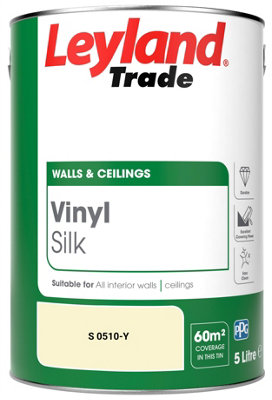 Leyland Trade Vinyl Silk Walls & Ceilings Emulsion Paint (S 0510-Y) - 5L