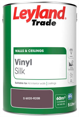 Leyland Trade Vinyl Silk Walls & Ceilings Emulsion Paint (S 6020-R20B) - 5L