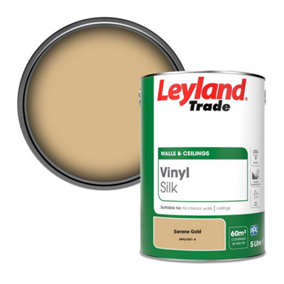 Leyland Trade Vinyl Silk Walls & Ceilings Emulsion Paint Serene Gold (PPG1091-4) - 5L