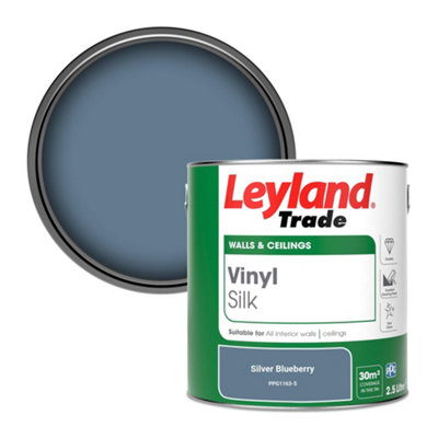 Leyland Trade Vinyl Silk Walls & Ceilings Emulsion Paint Silver Blueberry (PPG1163-5) - 2.5L