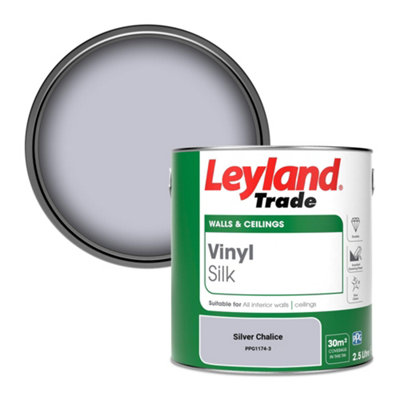 Leyland Trade Vinyl Silk Walls & Ceilings Emulsion Paint Silver Chalice (PPG1174-3) - 2.5L