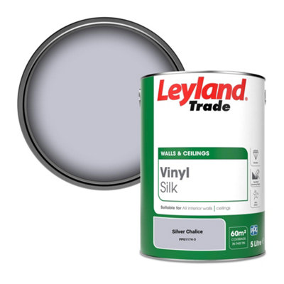 Leyland Trade Vinyl Silk Walls & Ceilings Emulsion Paint Silver Chalice (PPG1174-3) - 5L