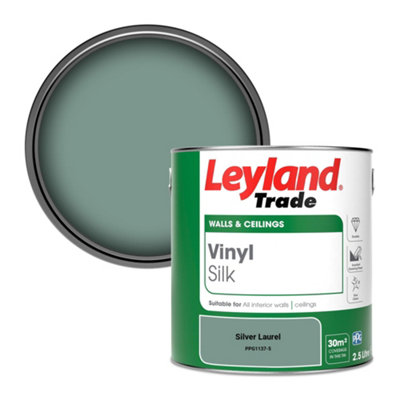 Leyland Trade Vinyl Silk Walls & Ceilings Emulsion Paint Silver Laurel (PPG1137-5) - 2.5L