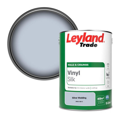 Leyland Trade Vinyl Silk Walls & Ceilings Emulsion Paint Silver Wedding (PPG1168-3) - 5L