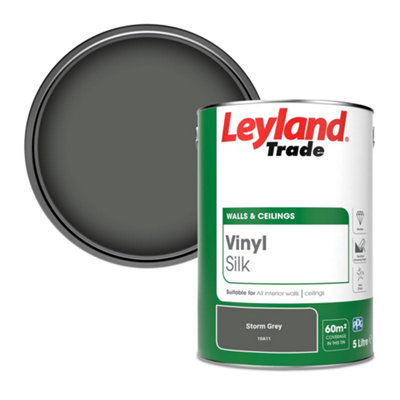 Leyland Trade Vinyl Silk Walls & Ceilings Emulsion Paint Storm Grey (10A11) - 5L