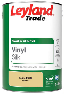 Leyland Trade Vinyl Silk Walls & Ceilings Emulsion Paint Tainted Gold (PPG11-02) - 5L